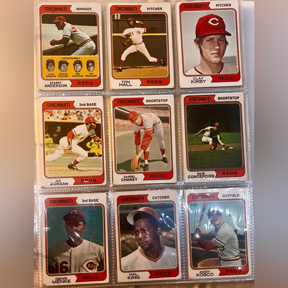 Vintage 1974 Cincinnati Reds Baseball Cards